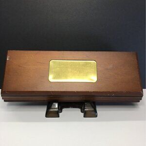 Vintage Readers Digest Wooden Games Box Holds 2 Decks of Cards & Dice
